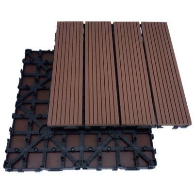 500x500mm الخشب البلاستيك المركب WPC حديقة بلاط التزيين اللوح الخشبي
