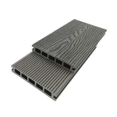 Fireproof WPC Anthracite Composite Decking 3D Embossed Teakwood Redwood Color