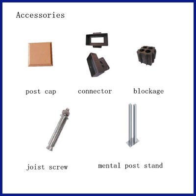 سياج وقضبان من مركب الخشب والبلاستيك المزخرف WPC