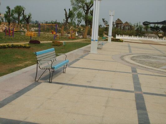 حديقة خارجية خارج فناء الحديقة العامة WPC شرائح خشبية مقعد جلوس بدون ظهر